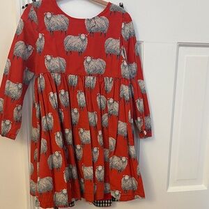 Pink Chicken Red Sheep Pattern Dress